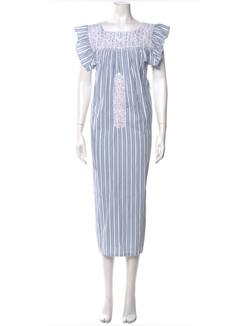 Mi Golondrina Long Stripped Midi Dress